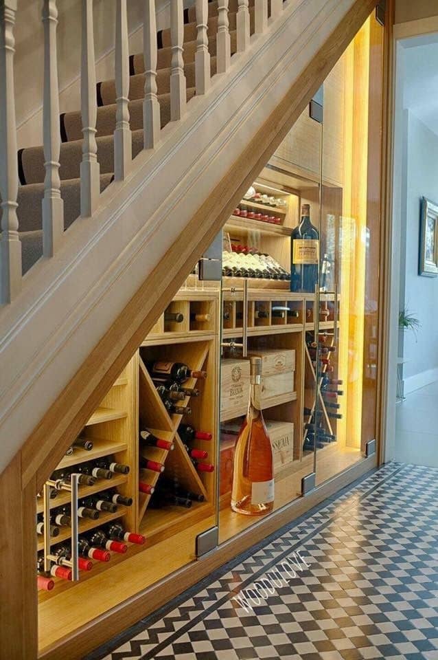 under stairs wine storage 
